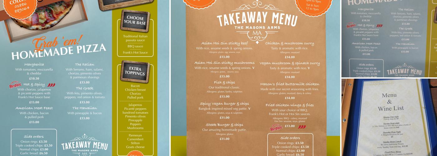 The Masons Arms Menu