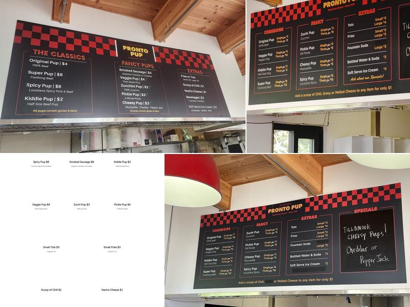 The Original Pronto Pup Menu