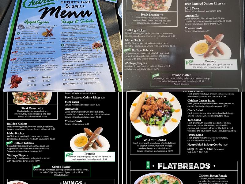 Charlie's Sports Bar & Grill Menu