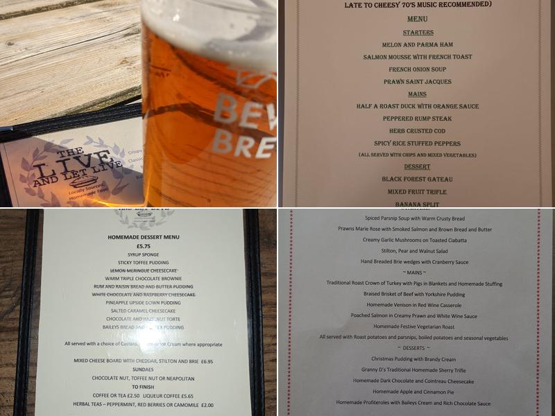 The Live and Let Live, Neen Sollars Menu