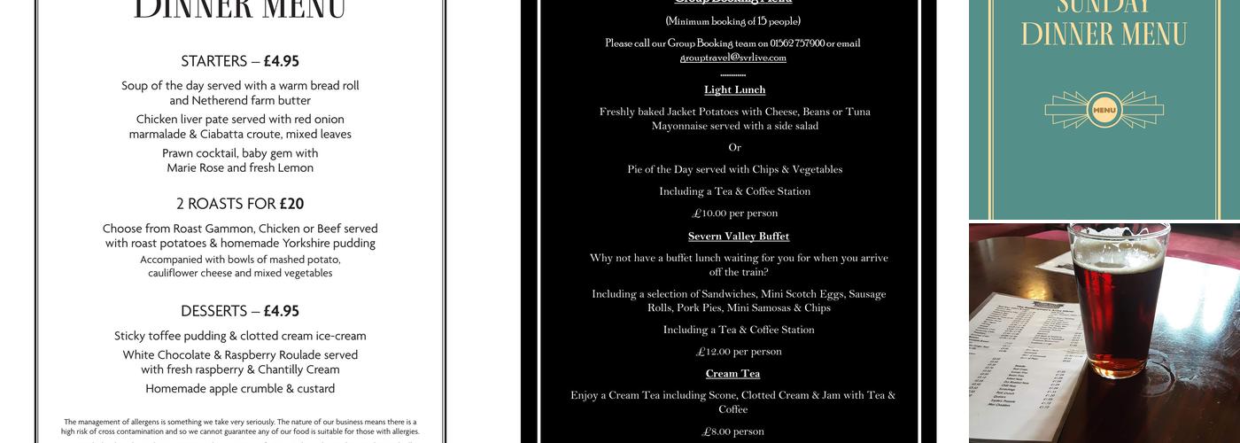 The Railwayman's Arms Menu