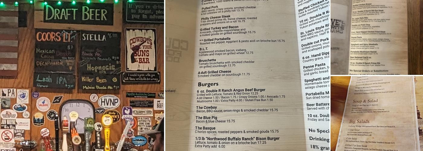 Cougar Dave's Food & Spirits Menu