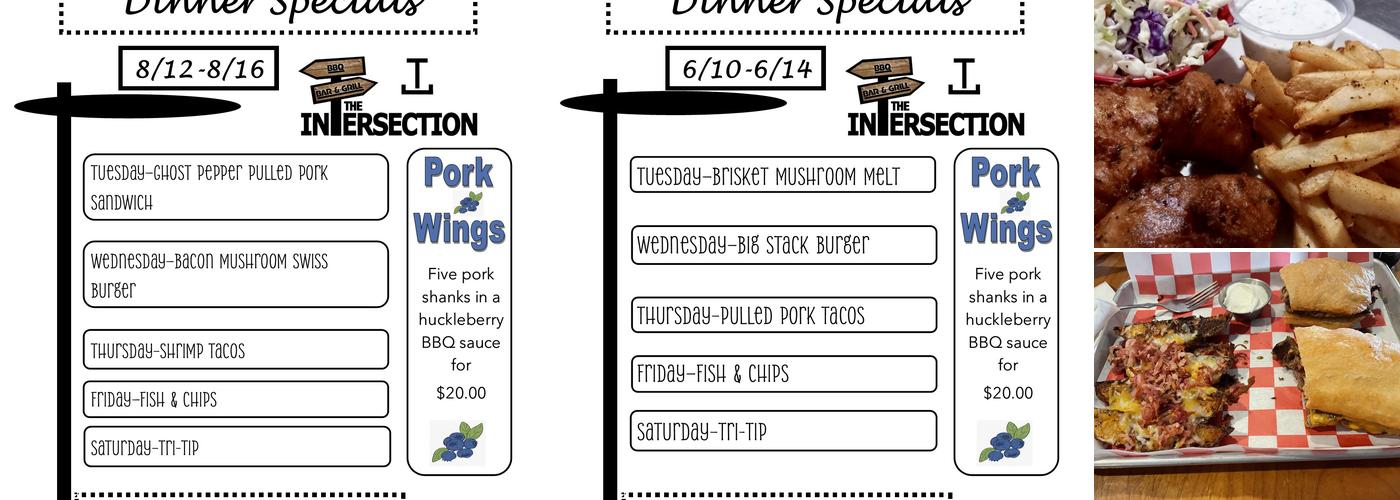 The Intersection BBQ, Bar & Grill Menu