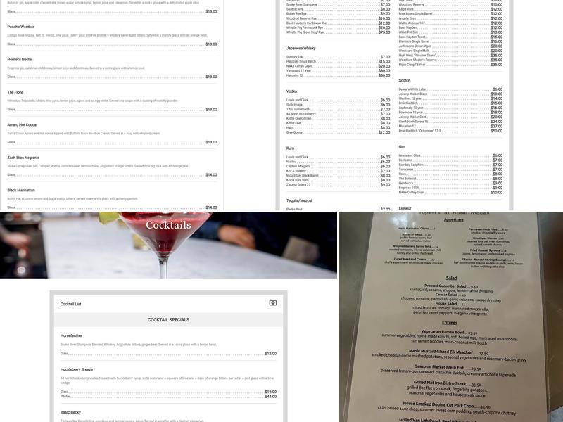 Rupert's Restaurant Menu