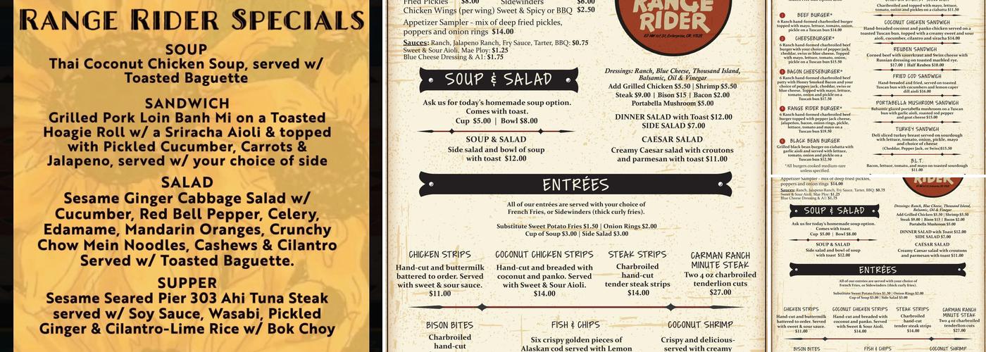 Range Rider Menu