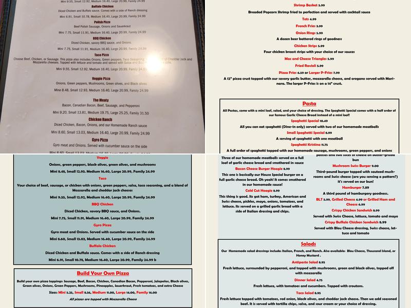 Hearthside Pizza Menu