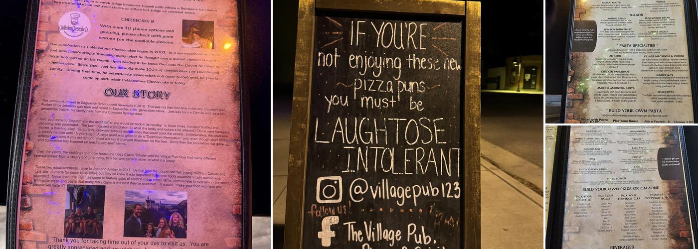 The Village Pub, Pizza & Spirits Menu