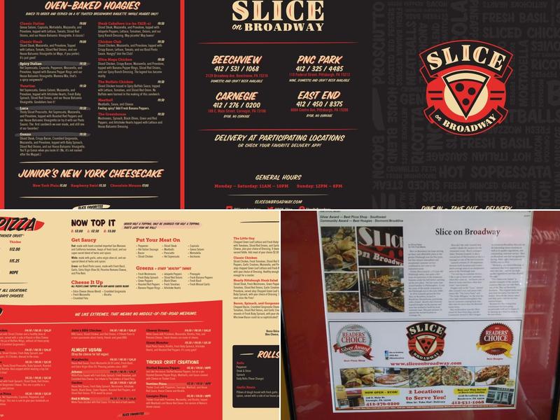 Slice on Broadway-Beechview Menu