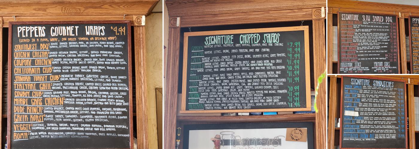 Peppers Deli & BBQ Menu
