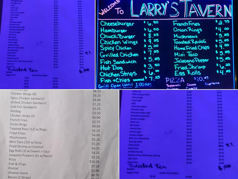 Larry's Tavern Menu