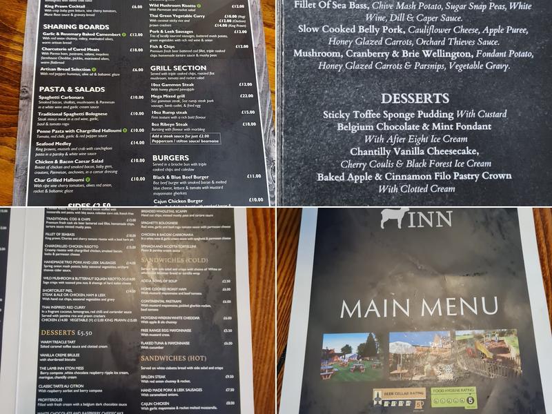 Lamb Inn Menu