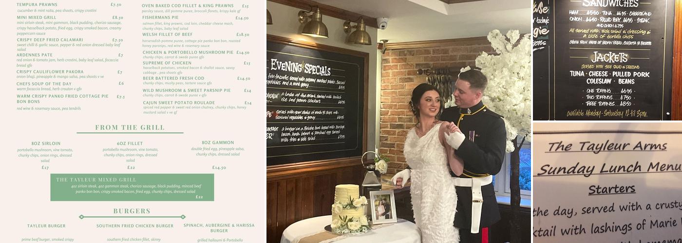 The Tayleur Arms Menu