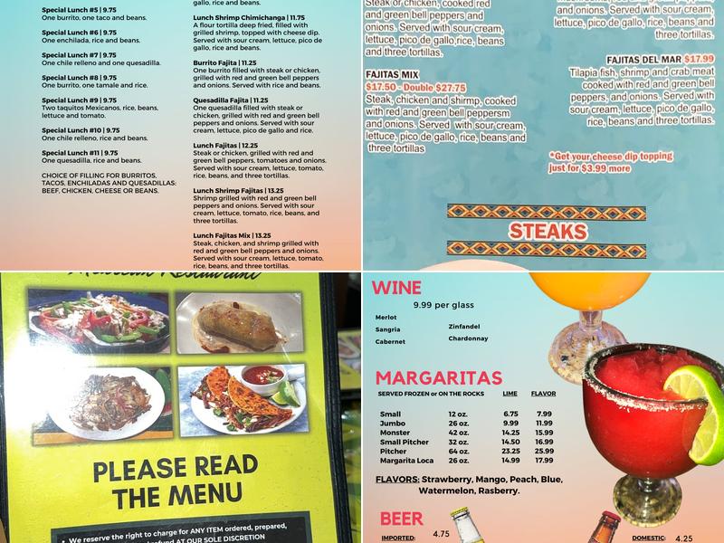 El Maguey Mexican restaurant Menu