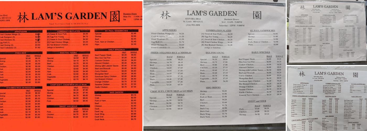 Lam's Garden Menu