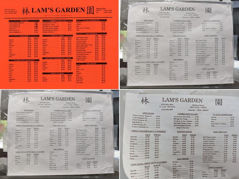 Lam's Garden Menu