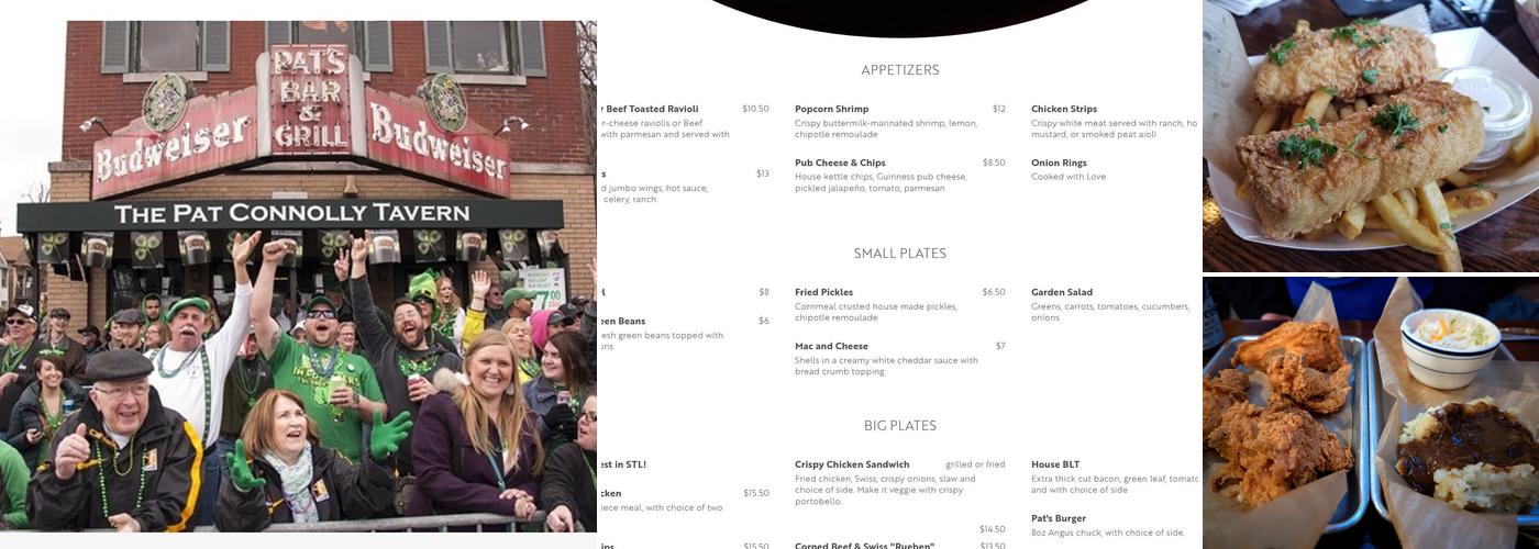 Pat Connolly’s Menu