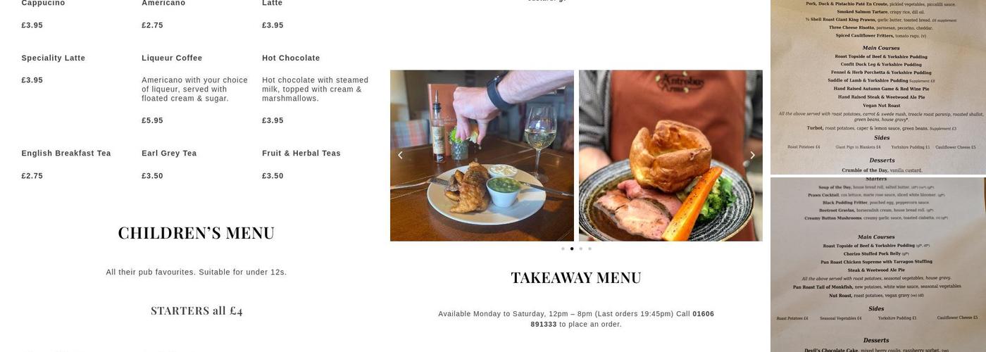 The Antrobus Arms Menu