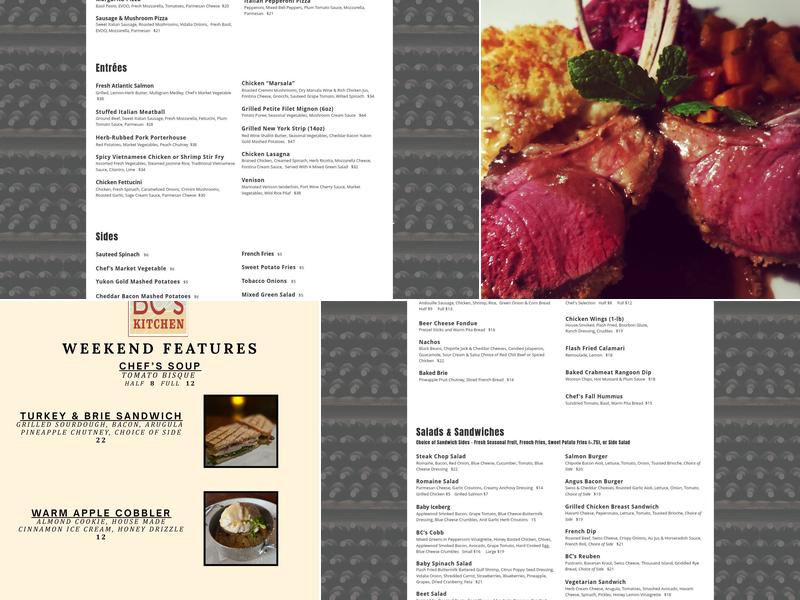 BC's Kitchen Menu