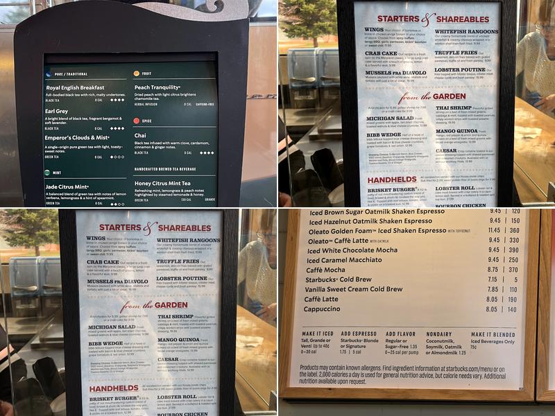 Starbucks Coffee Company Menu