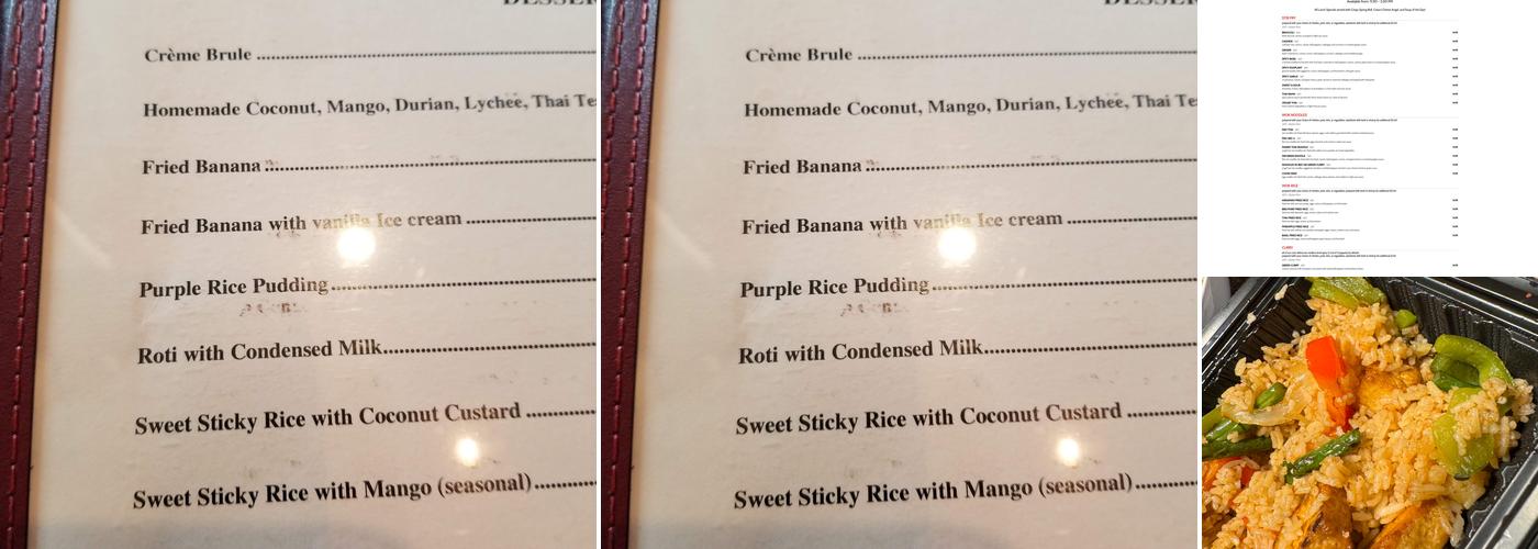 Manee Thai Menu