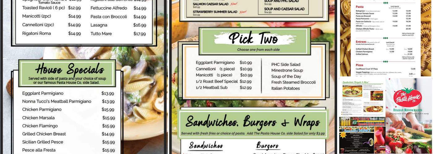 The Pasta House Co Menu