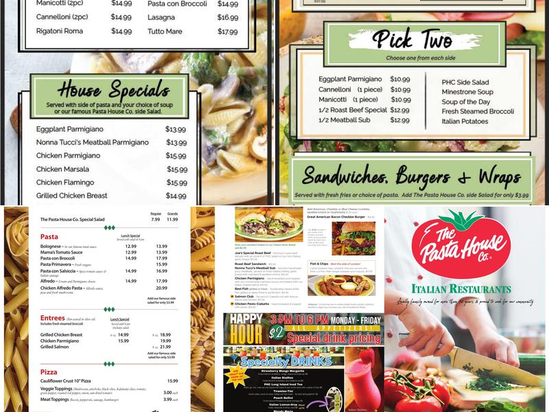The Pasta House Co Menu