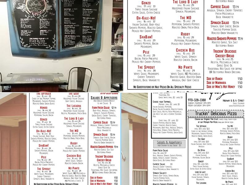Pickup's Pizza Company Menu