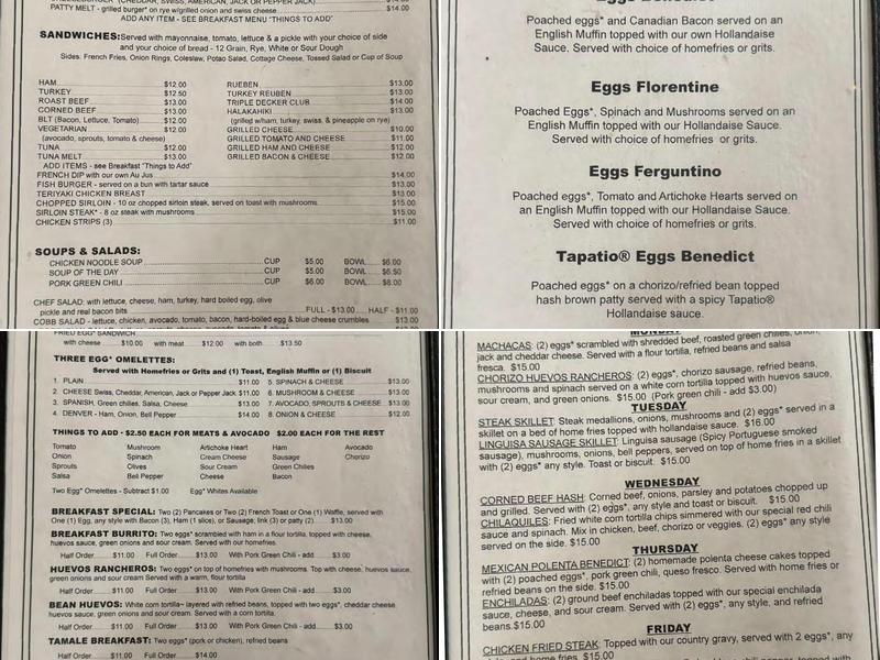 Two Rivers Bar & Cafe Menu