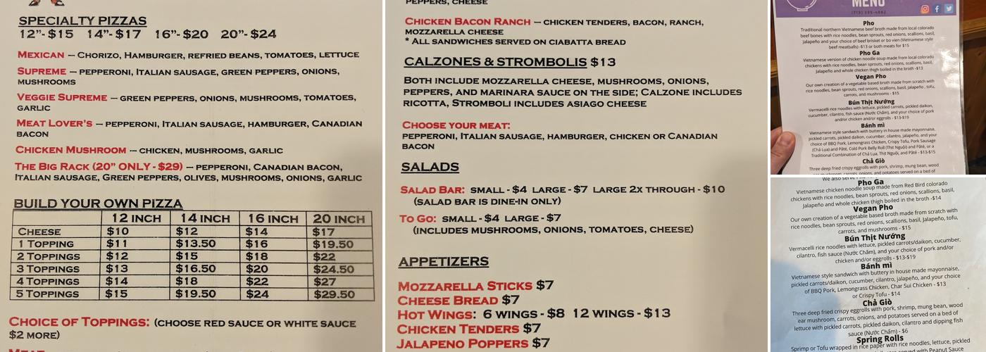 Elkhorn Pizzeria Menu