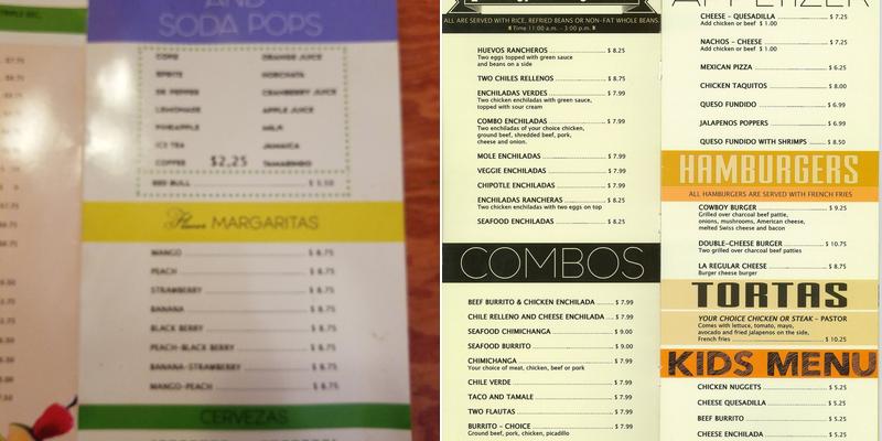 Las Margaritas Menu
