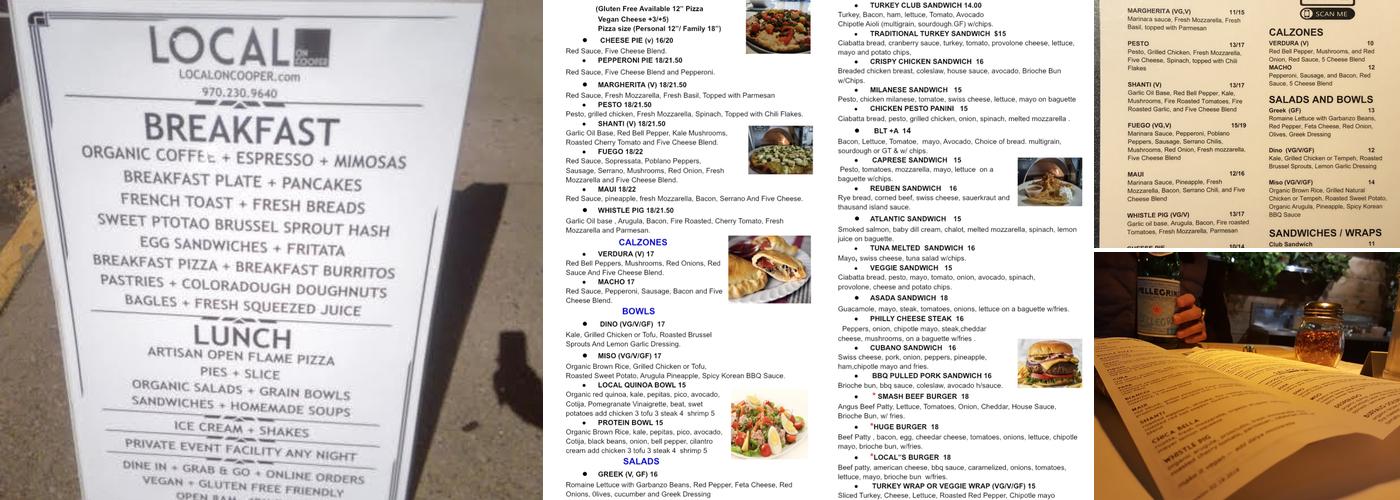 Local kitchen & coffee shop Menu