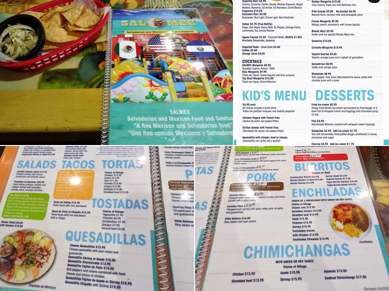 Sal Mex Menu