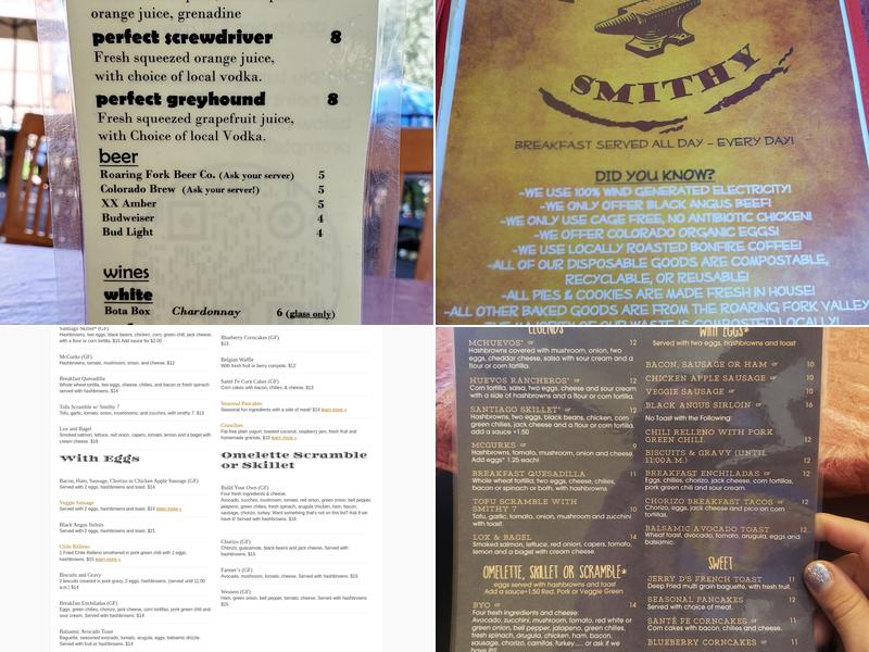Village Smithy Restaurant Menu