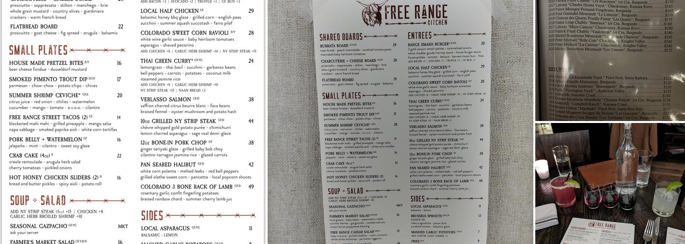 Free Range Kitchen Menu