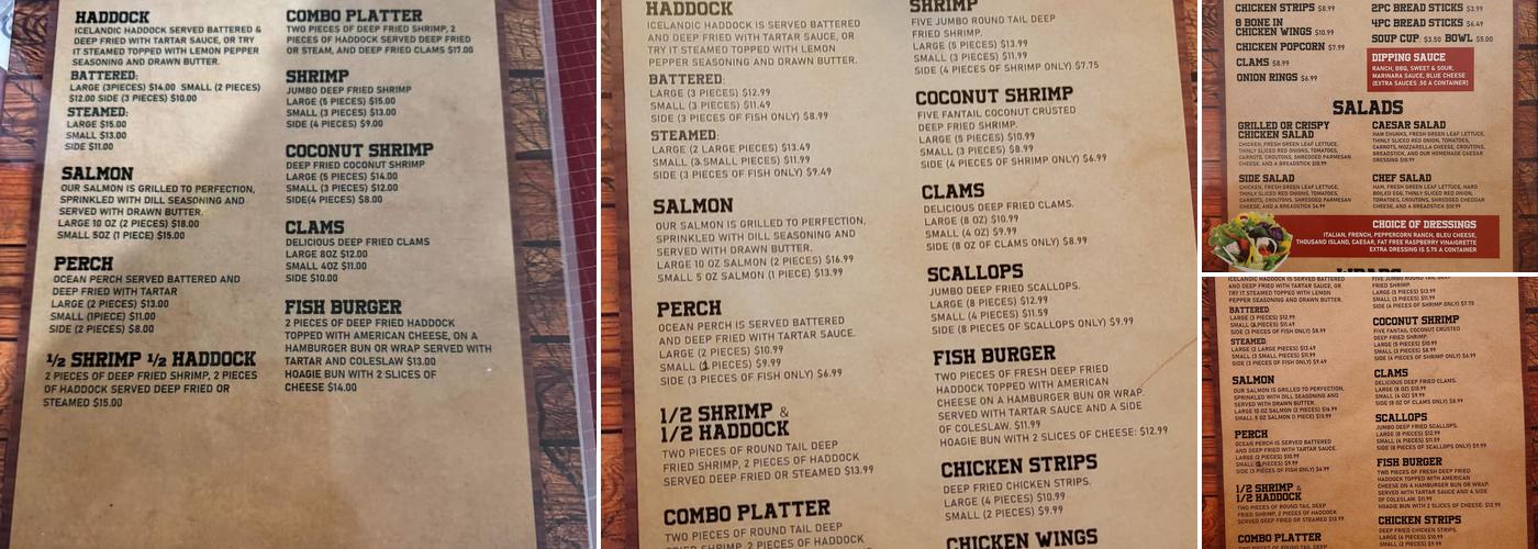 Rigoni's Inn Menu