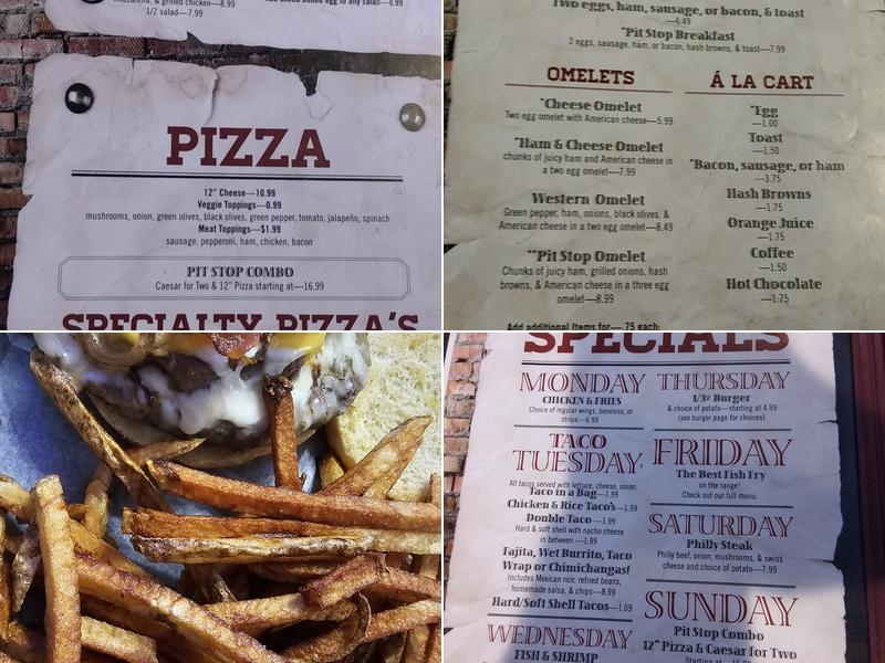 Pit Stop Bar & Grill Menu