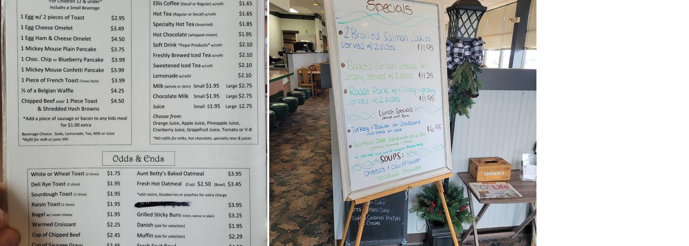 George's Kendig Square Restaurant Menu