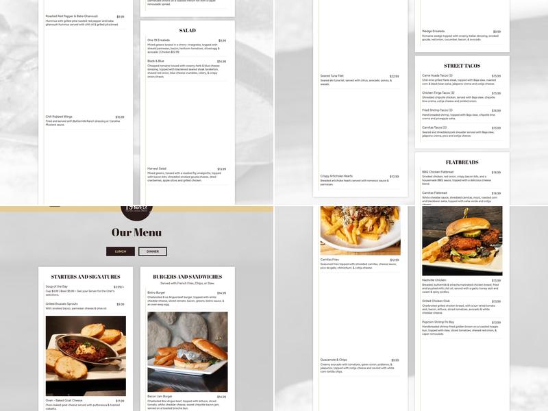 One 19 North Tapas Wine Bar Menu