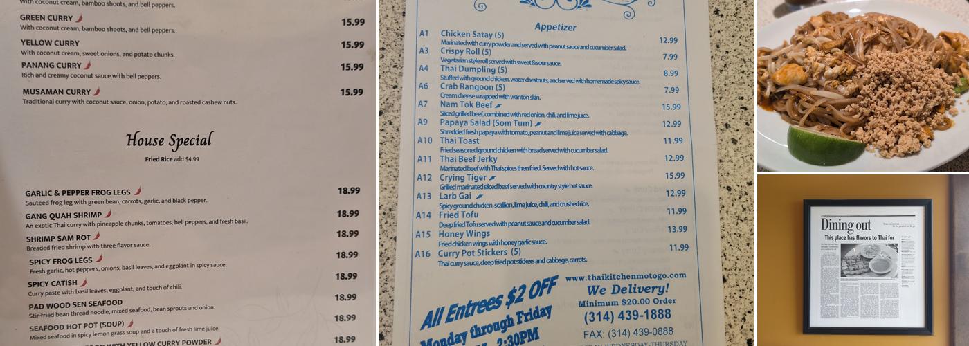 Thai Kitchen Menu