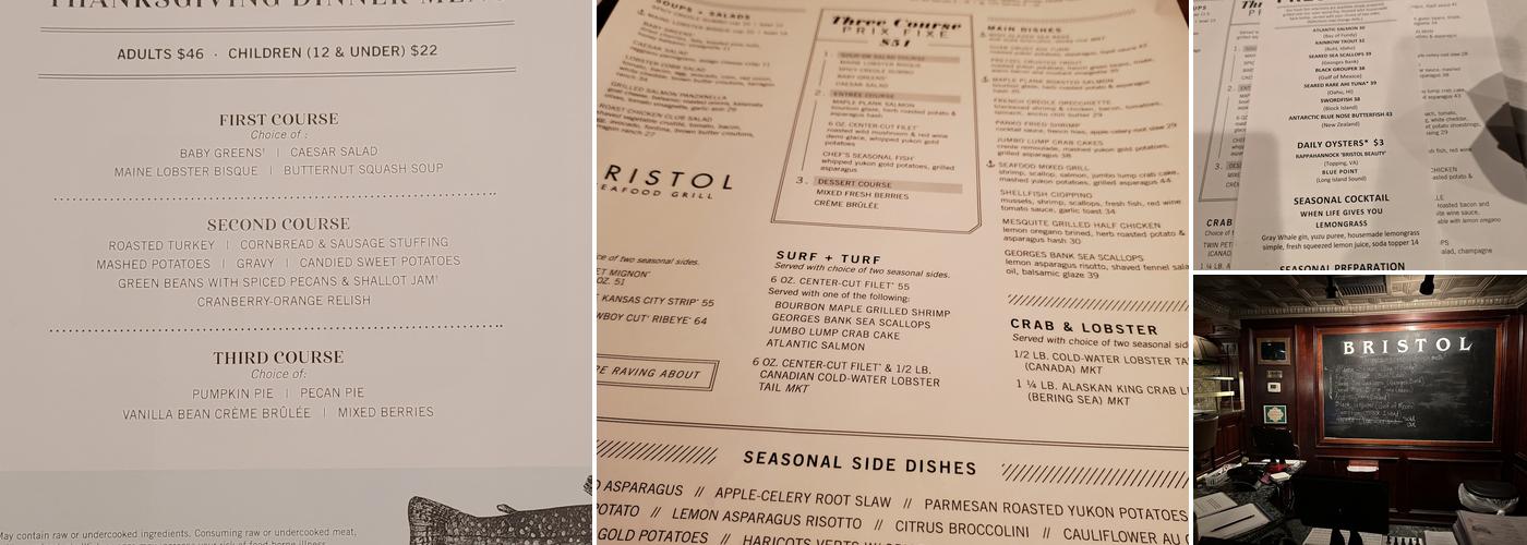 Bristol Seafood Grill Menu