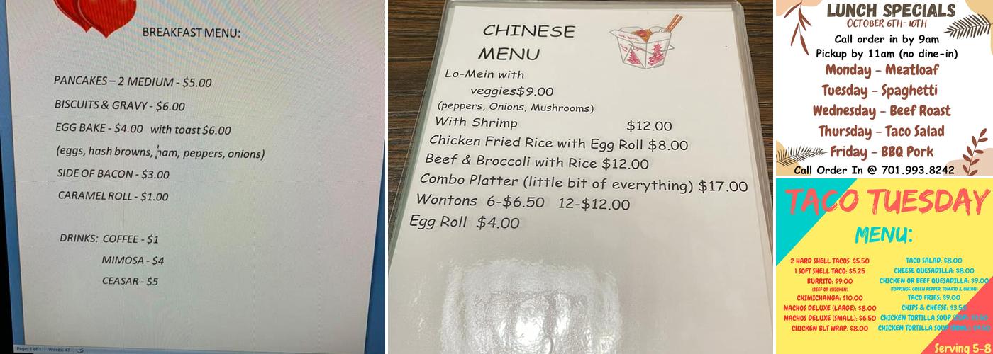 Fireside Lounge Menu