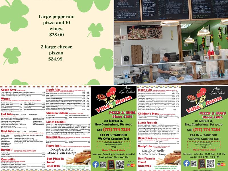 Villa Roma Pizza & Subs Menu