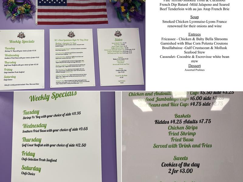 Mudbug Cajun Po' Boys Menu