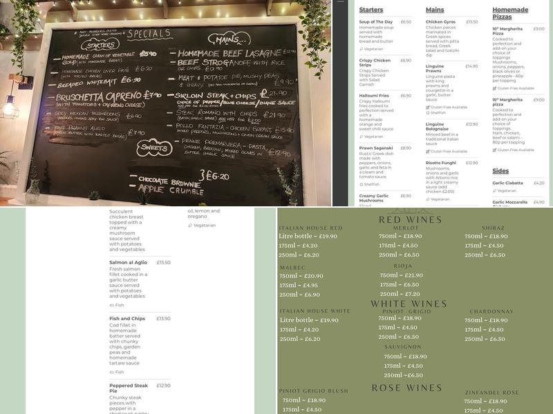 ROCK INN - TOCKHOLES Menu