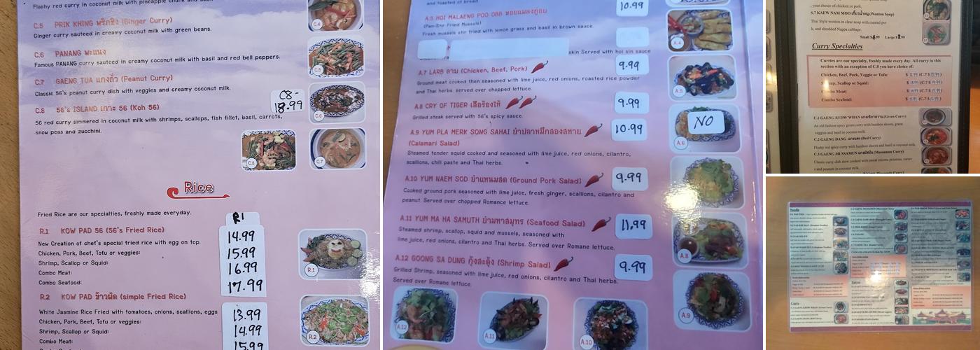Bangkok 56 Menu