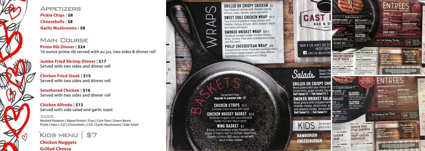 Cast Iron Bar & Grille Menu