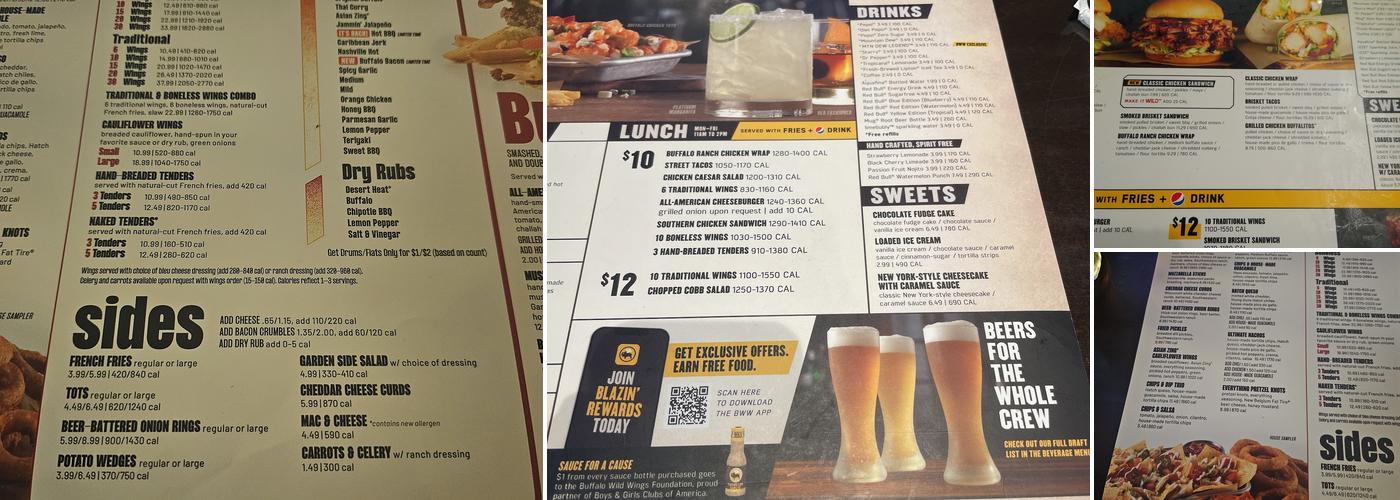 Buffalo Wild Wings Menu