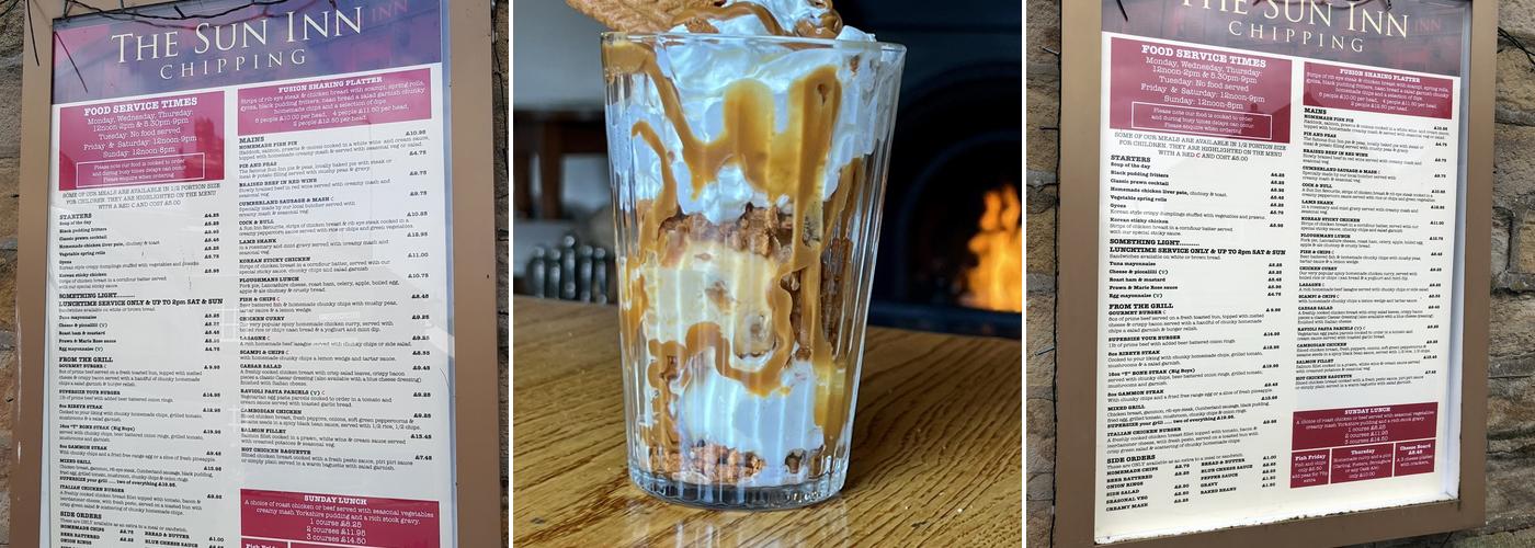 The Sun Inn Menu