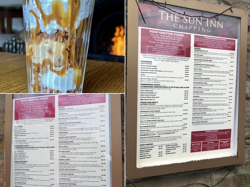 The Sun Inn Menu