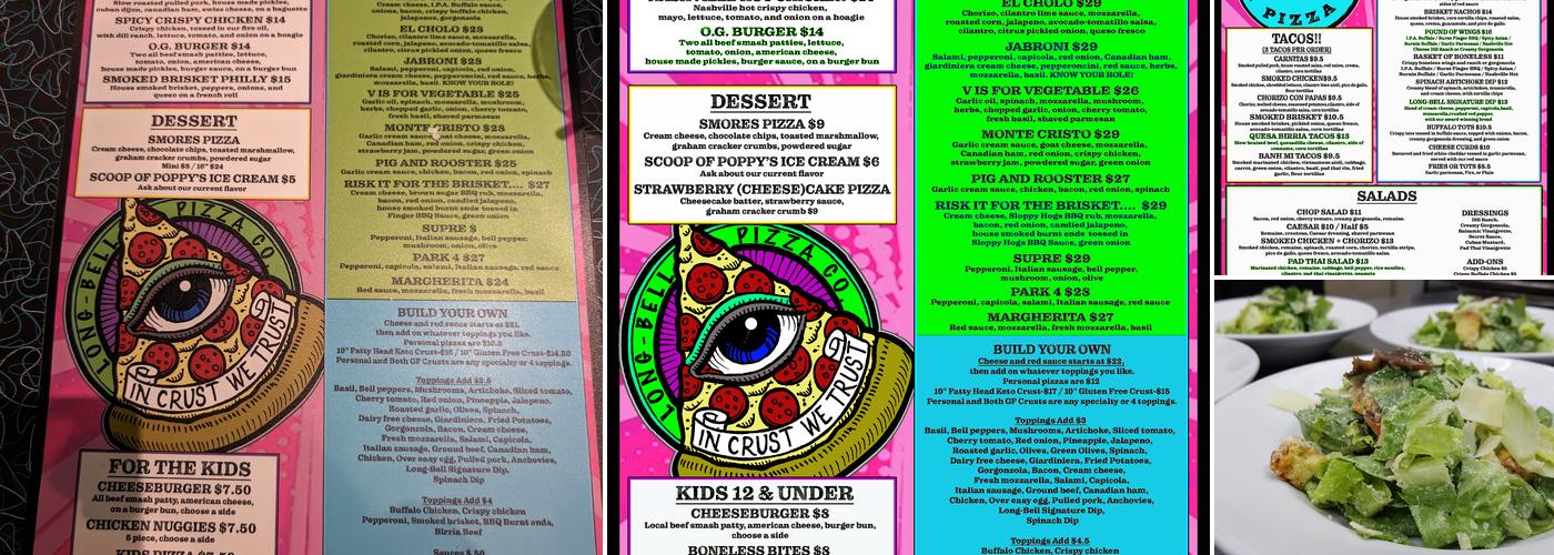 Long-Bell Pizza Co. Menu